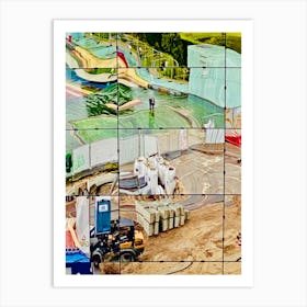 Construction Site - Construction Stock Videos & Royalty-Free Footage Art Print