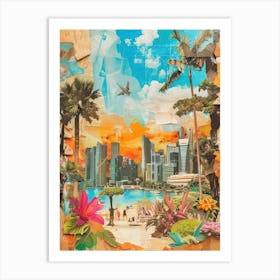 Singapore   Retro Collage Style 4 Art Print