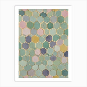 Pastel Honeycomb Art Print