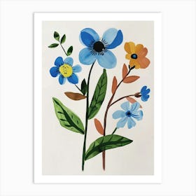 Painted Florals Forget Me Not 5 Art Print