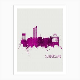 Sunderland England City Purple Art Print