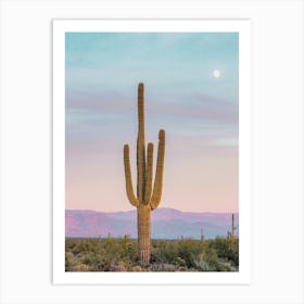 Desert Cactus Moon Art Print