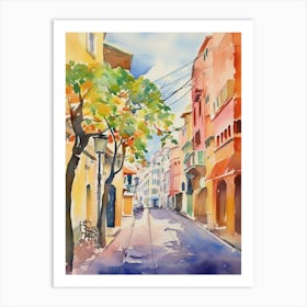 Salerno, Italy Watercolour Streets 3 Art Print