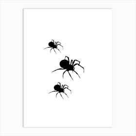 Silhouette Of Spiders Art Print