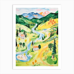 Montage Deer Valley   Park City, Utah   Resort Storybook Illustration 1 Art Print