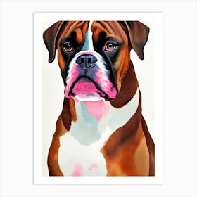 Boxer 5 Watercolour Dog Art Print