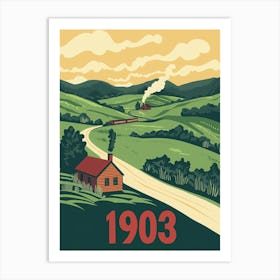 Aihrgdesign A Retro Poster Of A Peaceful 1903 Countryside Fea 260a2336 Bd18 4be9 B0d2 858aeafdfef6 2 Art Print