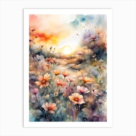 Watercolor Flower Painting Art Print