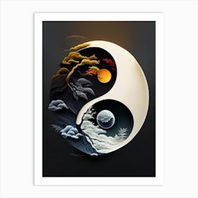 Repeat 3, Yin and Yang Illustration Art Print