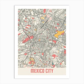 Mexico City Map Poster Art Print