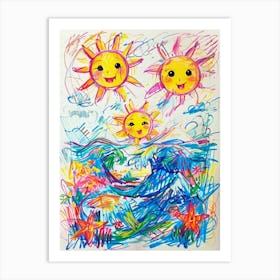 Suns And Stars Art Print