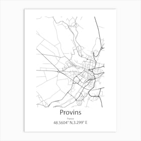 Provins,France Minimalist Map Art Print