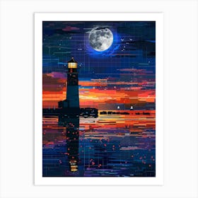 Lighthouse At Sunset 14 Art Print