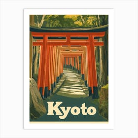 Aihrgdesign A Vintage Travel Poster Of Kyoto Art Print