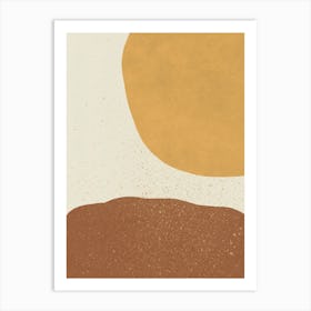 Painted Abstract Minimal Shapes Gold Brown Art Print