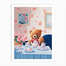 Animals Having Tea   Teddy Bear 2 Art Print