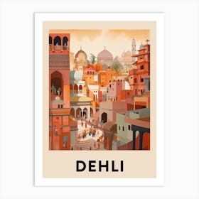 Dehli 6 Vintage Travel Poster Art Print