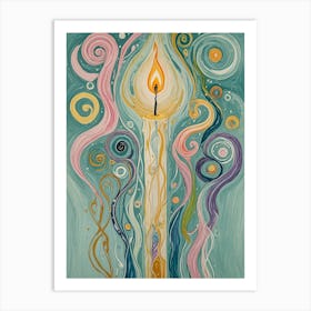 Candlelight In Swirls Art Print