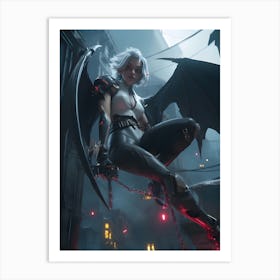 Demon Girl In The City Art Print