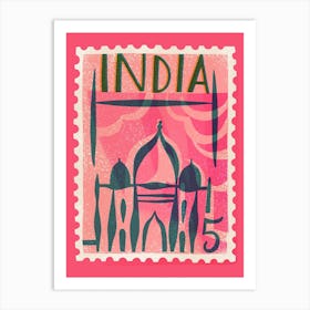 India Postage Stamp Art Print