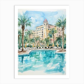 The Waldorf Astoria Orlando   Orlando, Florida   Resort Storybook Illustration 1 Art Print