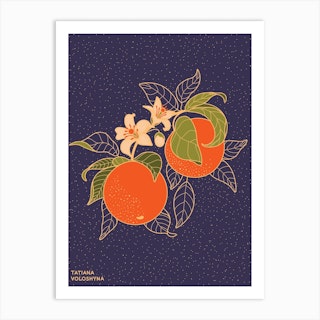 Orange Branch Art Print