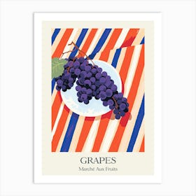 Marche Aux Fruits Grapes Fruit Summer Illustration 1 Art Print