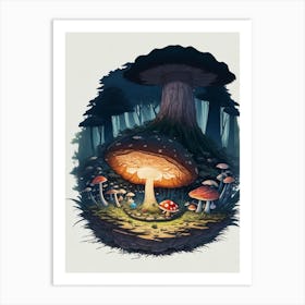 Mushroom Forest Art Print