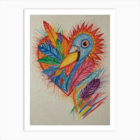 Heart Of Feathers Art Print