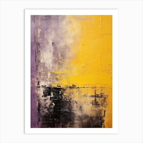 Lilac And Yellow Abstract Painting 1 Art Print