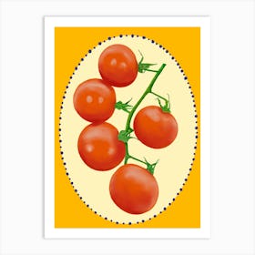 Tomatoes on orange Art Print