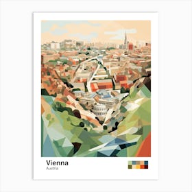 Vienna, Austria, Geometric Illustration 4 Poster Art Print