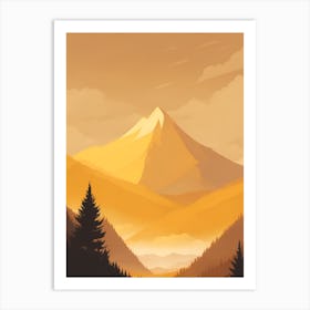 Misty Mountains Vertical Composition In Yellow Tone 25 Art Print