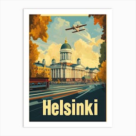 Aihrgdesign A Vintage Travel Poster Of Helsinki 3 Art Print