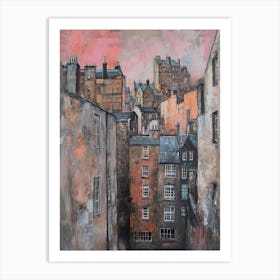 Kitsch Edinburgh Brushstroke Illustration 3 Art Print