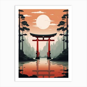 Torii Gates Japanese Illustration 1 Art Print