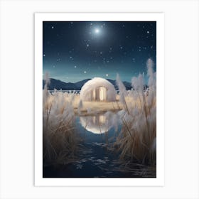 Cosmic yurt in a field - cosmic surrealism Art Print