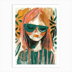 Girl In Sunglasses 12 Art Print