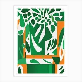 matisse green floral art Art Print