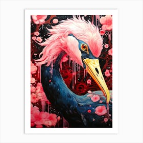 Pink Crane Art Print