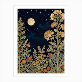 Night In The Garden Style William Morris Art Print