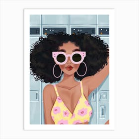 Afro Girl In Sunglasses 1 Art Print