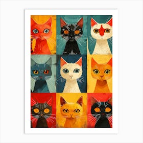 Cats On The Wall Art Print