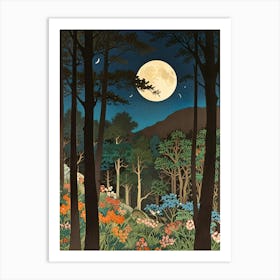 William Morris Moonlight In The Forest 110 Art Print