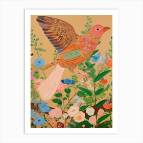 Maximalist Bird Painting Finch Art Print