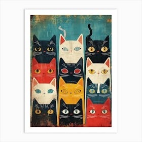 Group Of Cats 22 Art Print