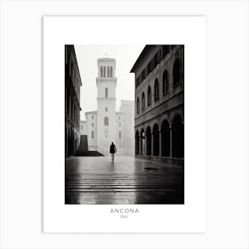 Poster Of Ancona, Italy, Black And White Analogue Photography 4 Art Print