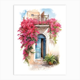 Dubrovnik, Croatia   Mediterranean Doors Watercolour Painting 1 Art Print
