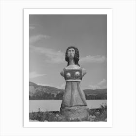 Statue By Local Artist, Cimarron, New Mexico By Russell Lee Art Print