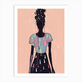 Girl With Paint Splatters Art Print